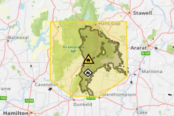 Grampians burn area 2024-2025 Source:Vic. Emergency map 9-1-25